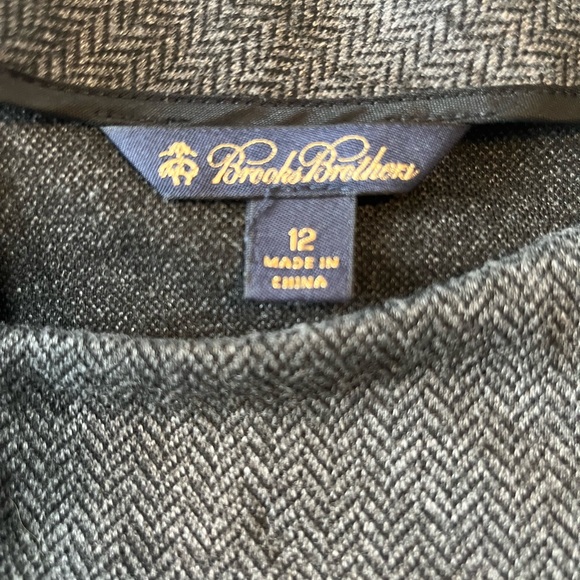 Brooks Brothers, size 12 Charcoal Herringbone Dress - Picture 2 of 3